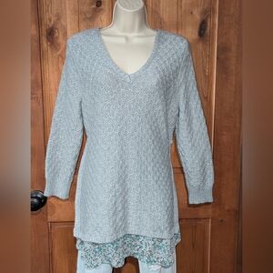 LOFT Soft Gray‎ Knit Tunic Sweater